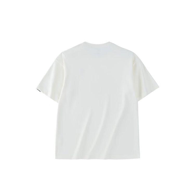 Anta Lifestyle Series Printed Letter Round Neck Pullover Short Sleeve T-Shirt Unisex Tops Vanilla-White 952328111-1