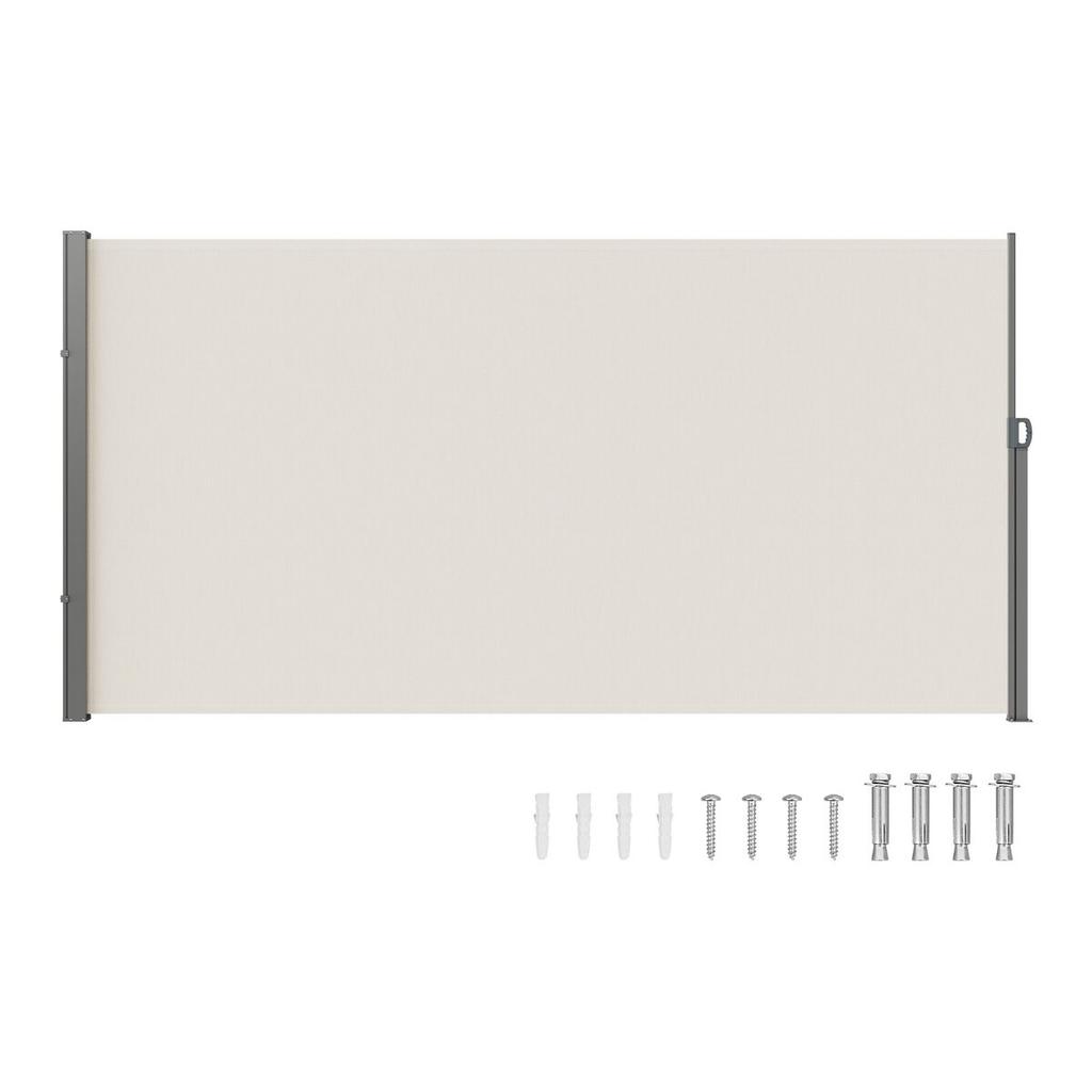 Retractable Side Awning, 71''x 138'' Outdoor Privacy Screen, 180g Polyester Water-proof Retractable Patio Screen, UV 30+ Room Divider Wind Screen for
