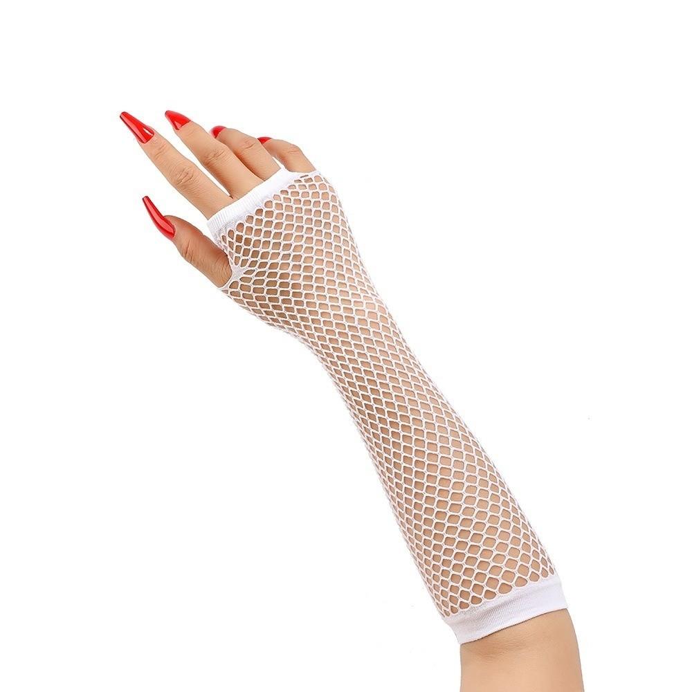 Long Mesh Gloves Fingerless Long Gloves Simple Fishing Net Gloves  Nightclub