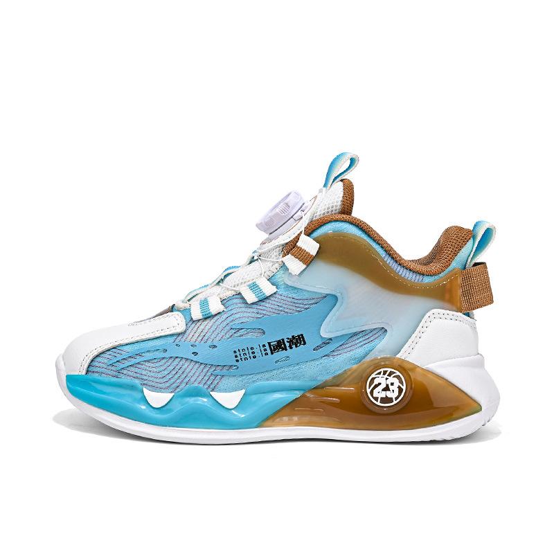 Boys' Sports Shoes 2025 Spring and Autumn New Mesh Children's Rotating Button Sports Shoes Medium and Older Children's Casual Shoes