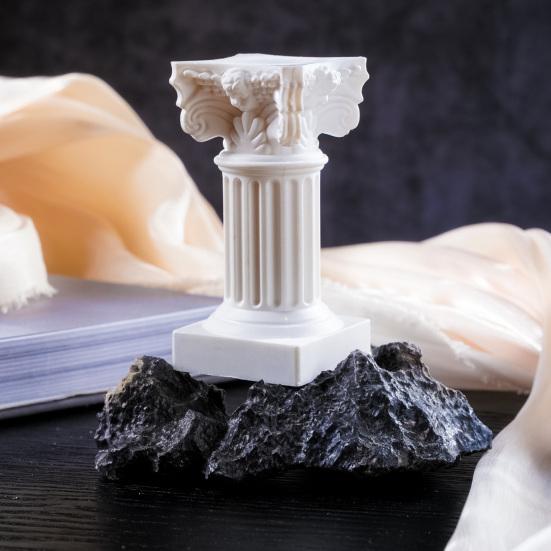 Roman Pillar Candle Holder Mini Greek Column Candle Stand Resin White Candlestick Holder for Wedding Banquet Home Table Centerpiece Photo Prop