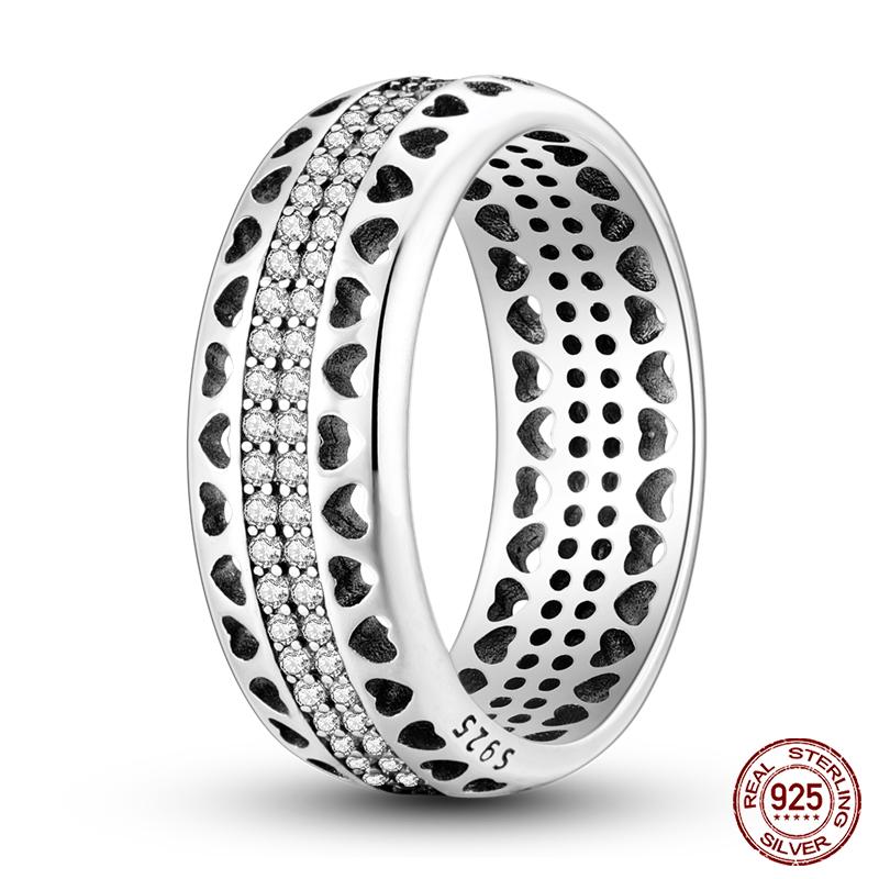 Original Design 925 Silver Blue Zircon For Ring Fit Women Wedding Wedding Wedding Engagement Silver Gift