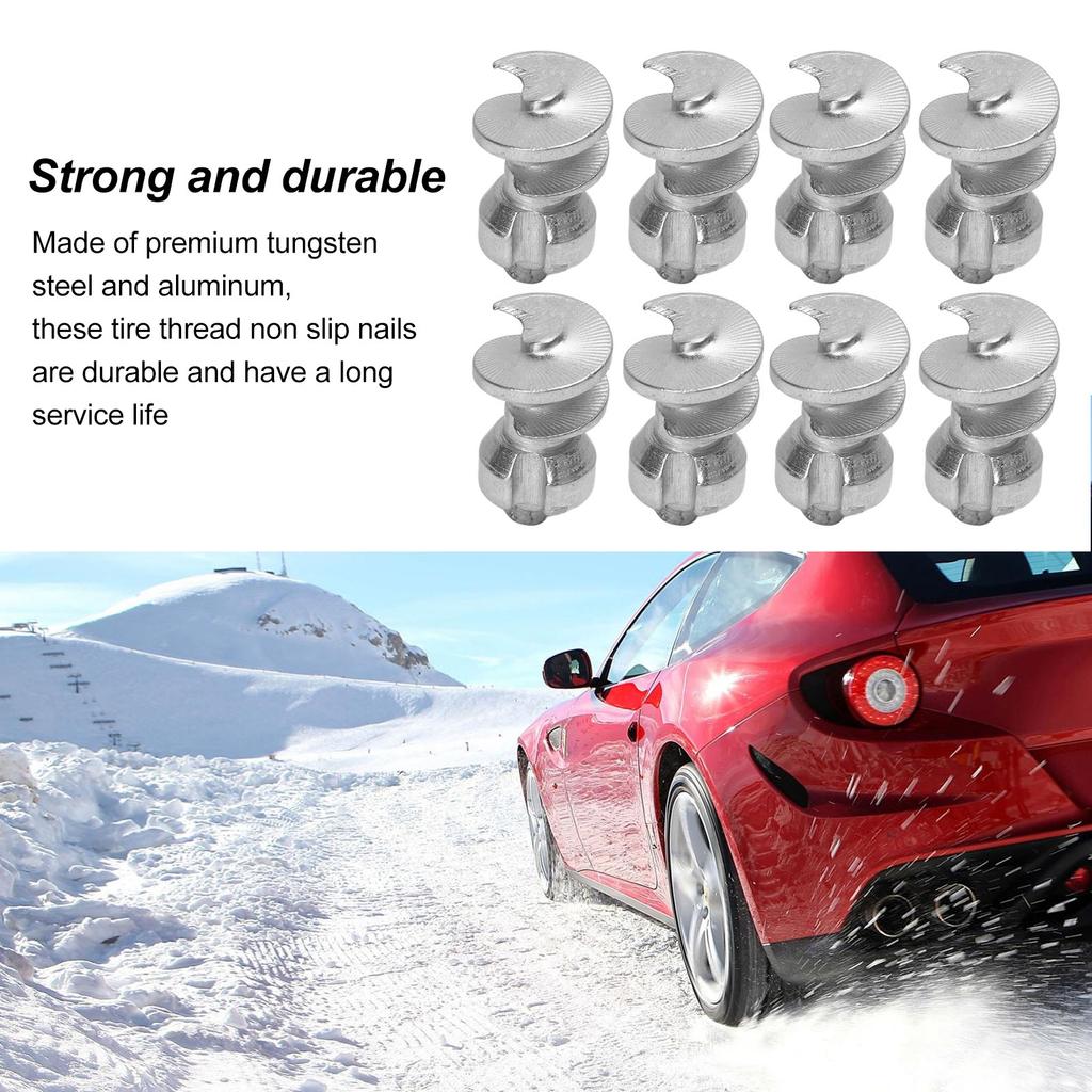Car Wheel Tyre Studs Tungsten Steel Aluminum High Reliability Anti Slip Silver Screw Snow Spikes for Off Road Vehicle