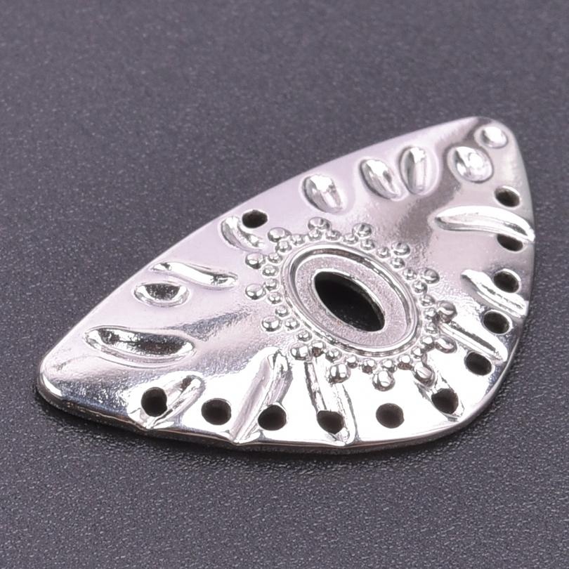 6pcs High Quality Geometry Heart Triangle Round Pendants Jewelry Making Supplies Evil Eye Flower Stainless Steel Charm Earrings