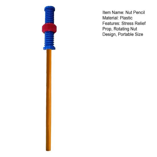1/10Pcs Nut Decompression Pencil Stress Relief Threaded Pencil Kids Adults Students School Work Anxiety Relief Silent Calming Rotating Nut