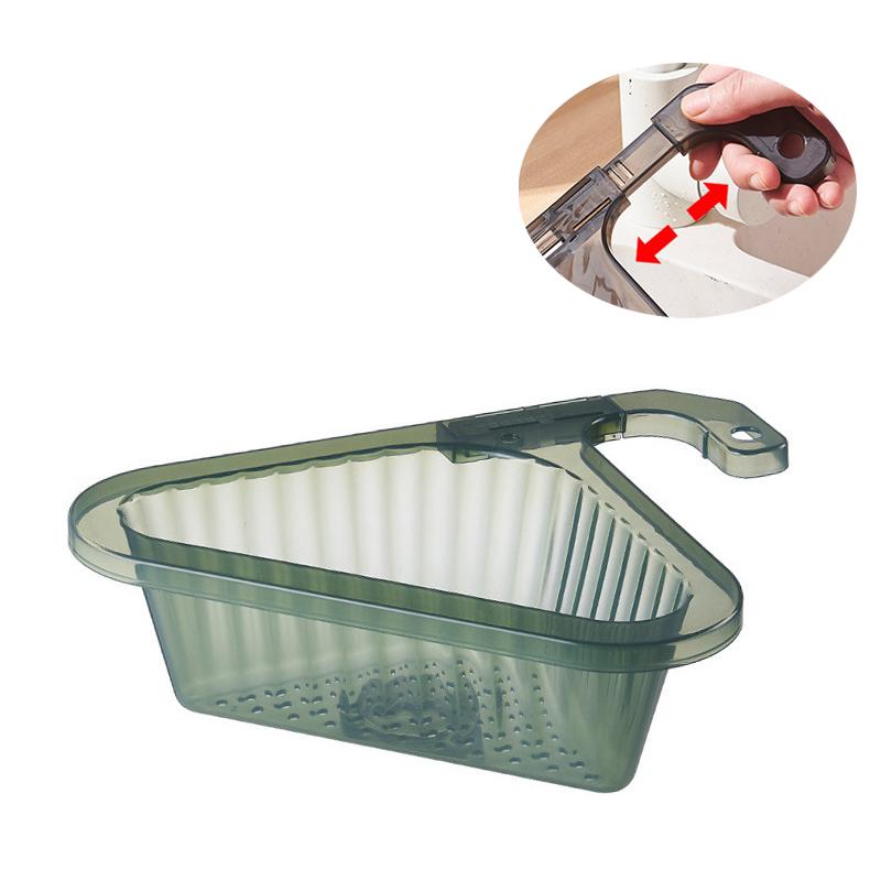 Coș de scurgere pentru chiuvetă de bucătărie din oțel inoxidabil Coș de scurgere triunghi pentru alimente, coajă de legume, filtru de ouă, organizator de depozitare, raft de bucătărie, rack de scurgere