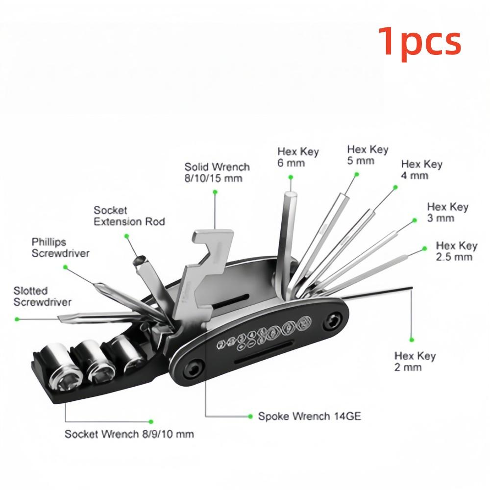 16 in 1 Multipurpose Bike Repair Tool Kits Bicycle Multi Tool Screwdriver Tire Levers Hex Spoke Wrench Folding Repair Tools