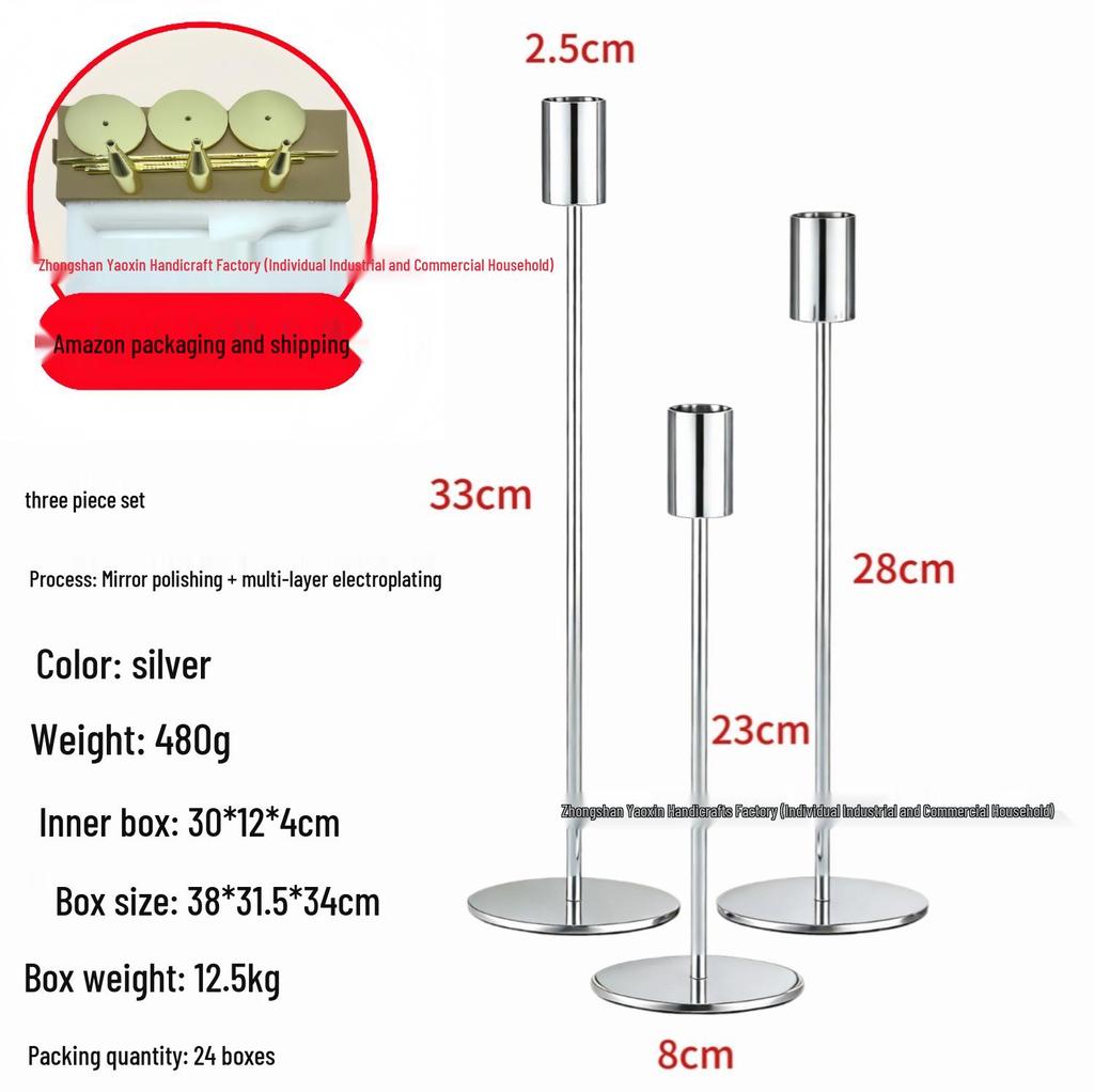 European Style Nordic Metal Candle Holder for Parties and Hotels