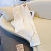 White Denim Women's High-Waisted Wide-Leg Cigarette Pants - 2024 Spring/Summer Collection