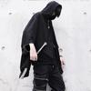 Herren Sets Schwarze Hoodies+Hosen Punk Grafik Reißverschluss Kapuzenpullover Cargohose Herren Übergroß Locker Streetwear Anzüge
