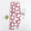 Women's Elastic Waist Plaid Fleece Pajama Pants Loose Fit Sleep Pants For Loungewear