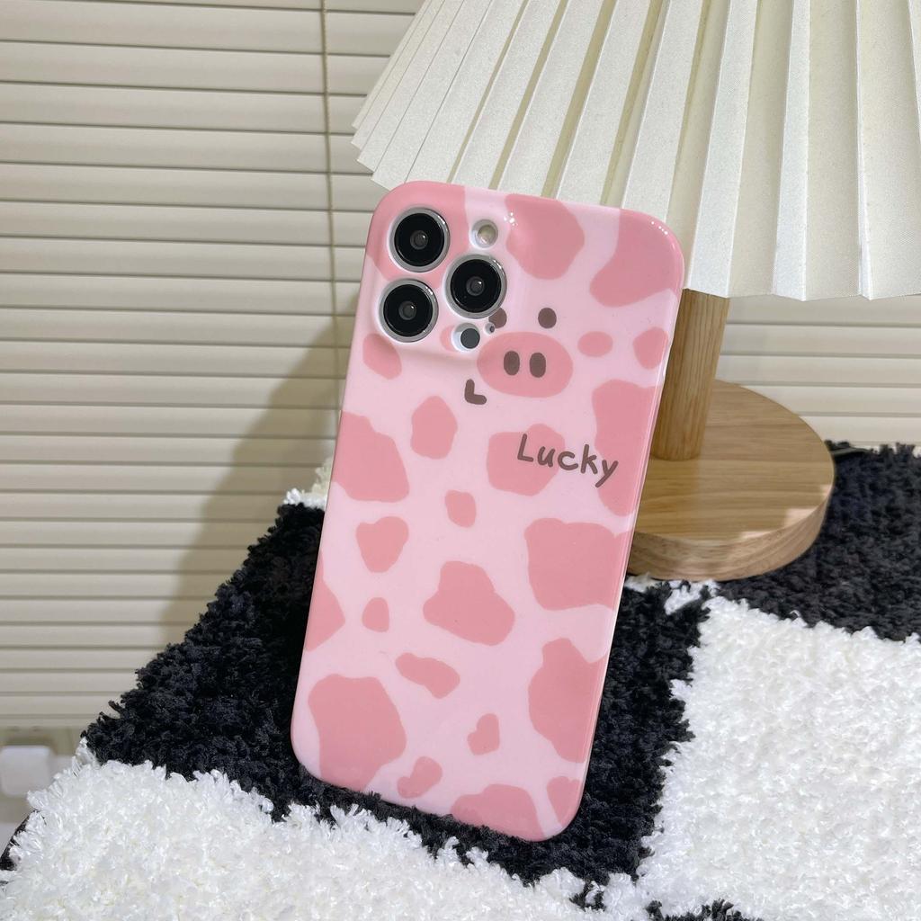 Leopard Pink Pig Cartoon Lovely Ins Capa For Iphone 11 12 Promax 14 Plus 13 Pro Max Soft Silicone Cute Shell Phone Case