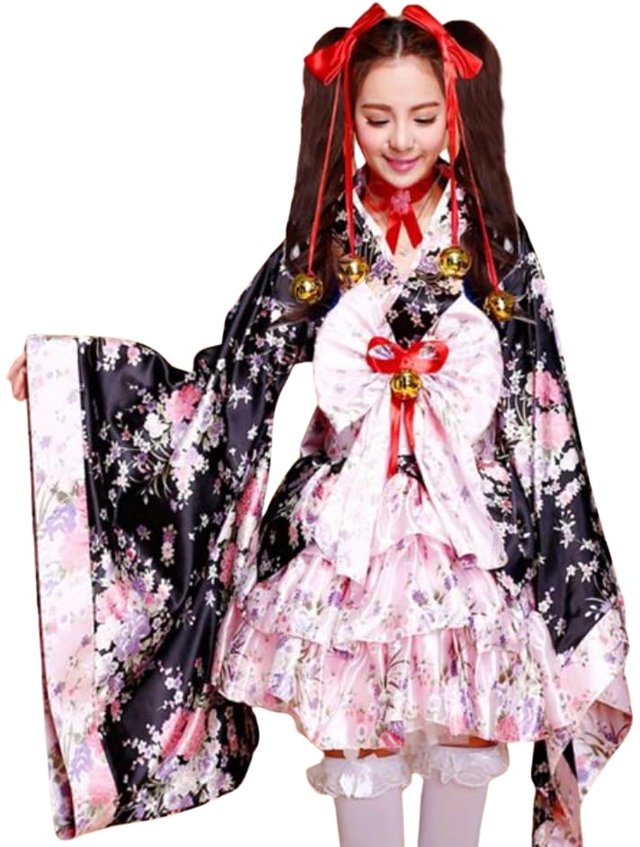 

Кимоно Мини Японский Большой Цветочный Узор [Lady Lazy] Платье, Платье, Одежда, Косплей, Размер, Оби, (XL)