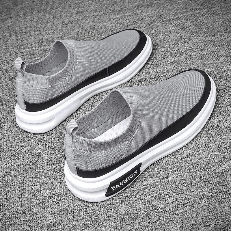 Summer Designer Mens Black Casual Shoes Fashion Slip on Platfrom Sewn Sock Breathable Trending Leisure Zapatos Mixed Color