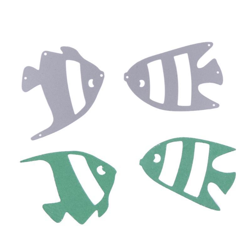 2pcs Fishing Card Decor Metal Cutting Dies for Scrapbooking Embossing Stencils Card Making Craft Decor