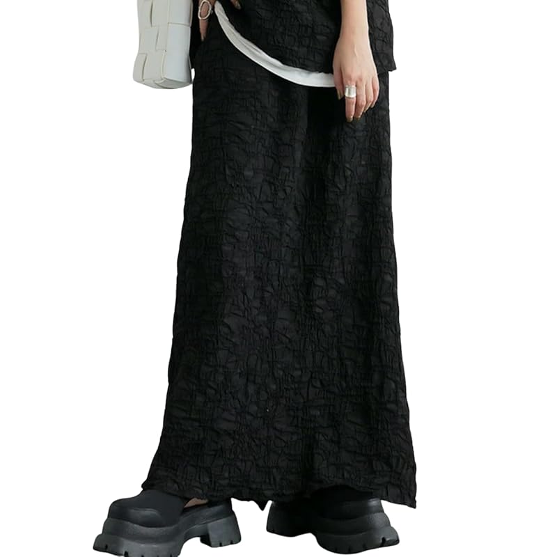 

[antiqua] Antica shirring skirt ladies bottoms PA-03776 Onesize 05 black