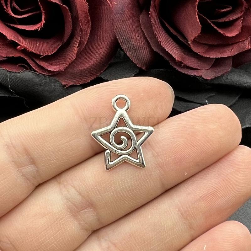 20pcs 17*20mm Antique Sliver Color Swirl Star Charms Celestial Pendant Designer Charms Fit Jewelry Making DIY Jewelry Findings