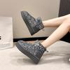Fashion Sequins Height Increase Woman Shoes Round Toe Booties Plush Chunky Snow Boots for Women Designer Luxury Y2k Goth Warm Footwear