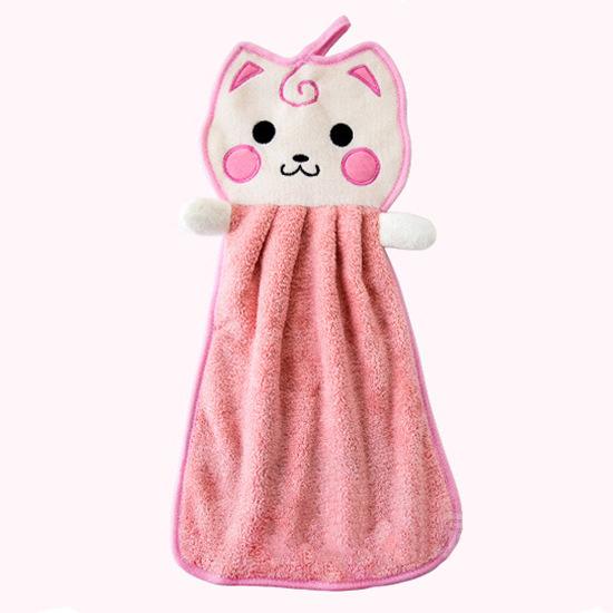 

1PC Cute Cartoon Towel Kitchen Hanging Water Towel Dishcloths Hand Towel 1PC рожевий