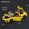 1:22 Corvette Stingray Coupe C8 Supercar Alloy Car Model Sound and Light Pull Back Children's Toy Collectibles Birthday gift