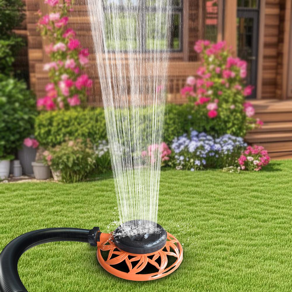 8 Pattern Lawn Sprinkler with Metal Decorative Base Water Sprinkler Turret Pattern Sprinkler for Garden Watering Irrigation