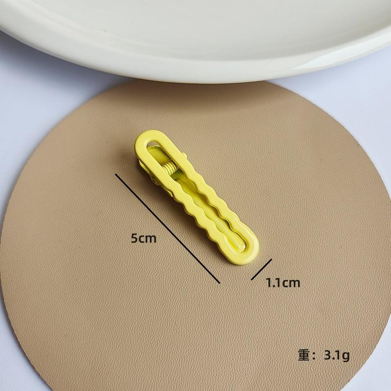 Colorful 5CM Duckbill Clip Round Head Hollow Seamless U-shaped Clip Girl's Forehead Bangs Side Clip DIY Glossy Base Clip