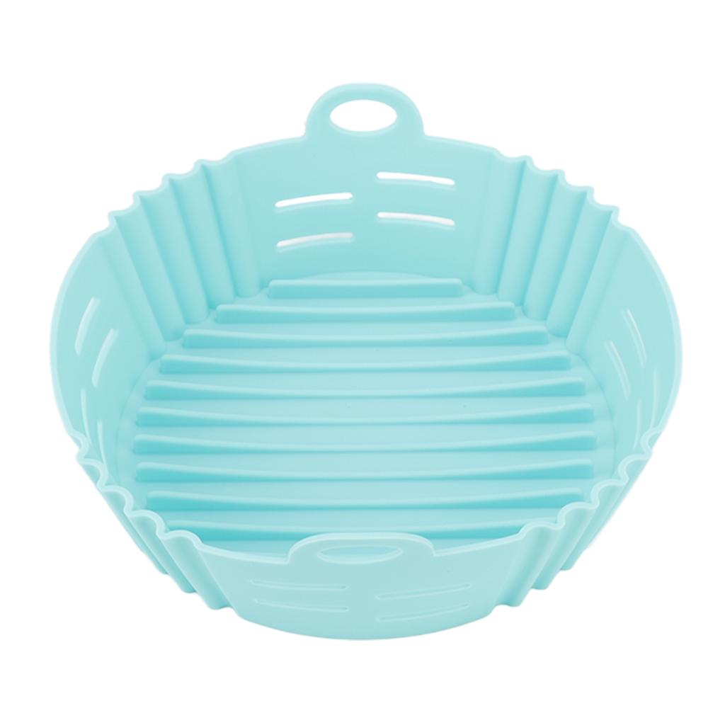 Fritteuse Silikon Einlage Hitzebeständig Elastisch Waschbar Lebensmittelqualität Wiederverwendbar Fritteusenkorb zum Kochen Blau