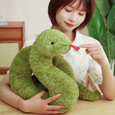 80/120/160CM Giant Green Snake Plush Toy Doll Pillow Soft Stuffed Animal Snake Plush Fun Party Prank Props Home Living Room Decoration