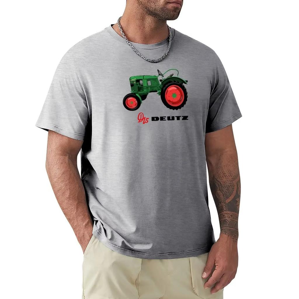 Vintage Tractor D15 Deutz Illustration TShirt New Edition Anime Mens Clothes