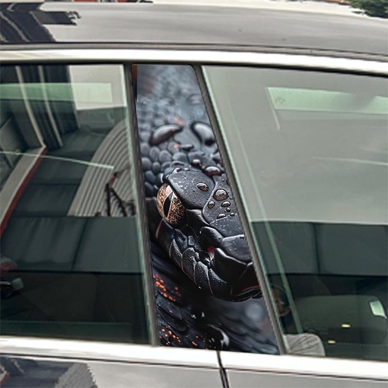 Black Mamba Snake Car Stickers Waterproof Auto B-Pillar Decor Cover Scratches Sunscreen Doors Pillar Trim Auto Accessories