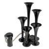 12V 185dB Super Loud Five Trumpet Musical Air Horn with Compressor Black for Trucks Cars