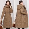 Winter New Style Figure-flattering Over Knee Medium and Long Cotton-padded Clothes 2025 Down Cotton Coat
