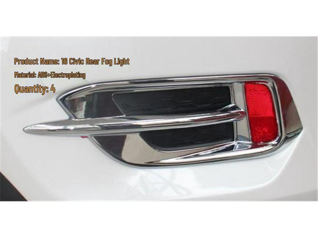 16-piece Set for 10th Gen Honda Civic: Taillight Covers, Front & Rear Fog Light Frames