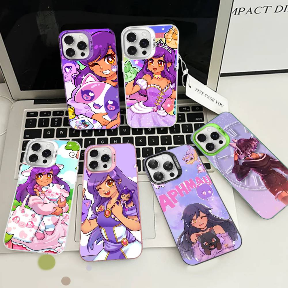Aphmau Cute Girl Funny Phone Case For IPhone 16 15 14 13 12 11 17 Pro MAX Plus Pro Matte Shockproof Cover