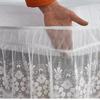 18 Inch Drop Lace Bed Skirts Wrap Around Ruffled  Wrap Around Elastic Bed Skirts Without Bed Surface Twin Full Queen King Size