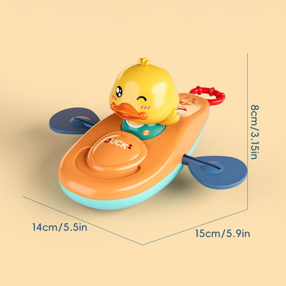 Pull Cord Duck Bathtub Boat Interactive Pull String Duck Infant Water Activity Toys Floatable Baby Bath Canoe
