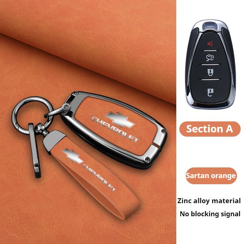Funda de piel de aleación de zinc para llave de coche plegable, llavero para Chevrolet Cruze Aveo 2020-2024 BOLT Tracker Malibu Onix Cobalt Captiva Spark