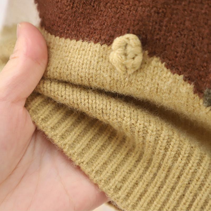 Dětské Oblečení Svetr pro Miminko Zimní Sametový Zesílený Chlapeček Pletený Dlouhý Rukáv Top Svetry