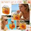 770ml Skleněná Kabelka Mírně Ovocné Vínní Sklenice Sada S Podnosem, Bar Kreativní Džus, Trendy Koktejlová Sklenice