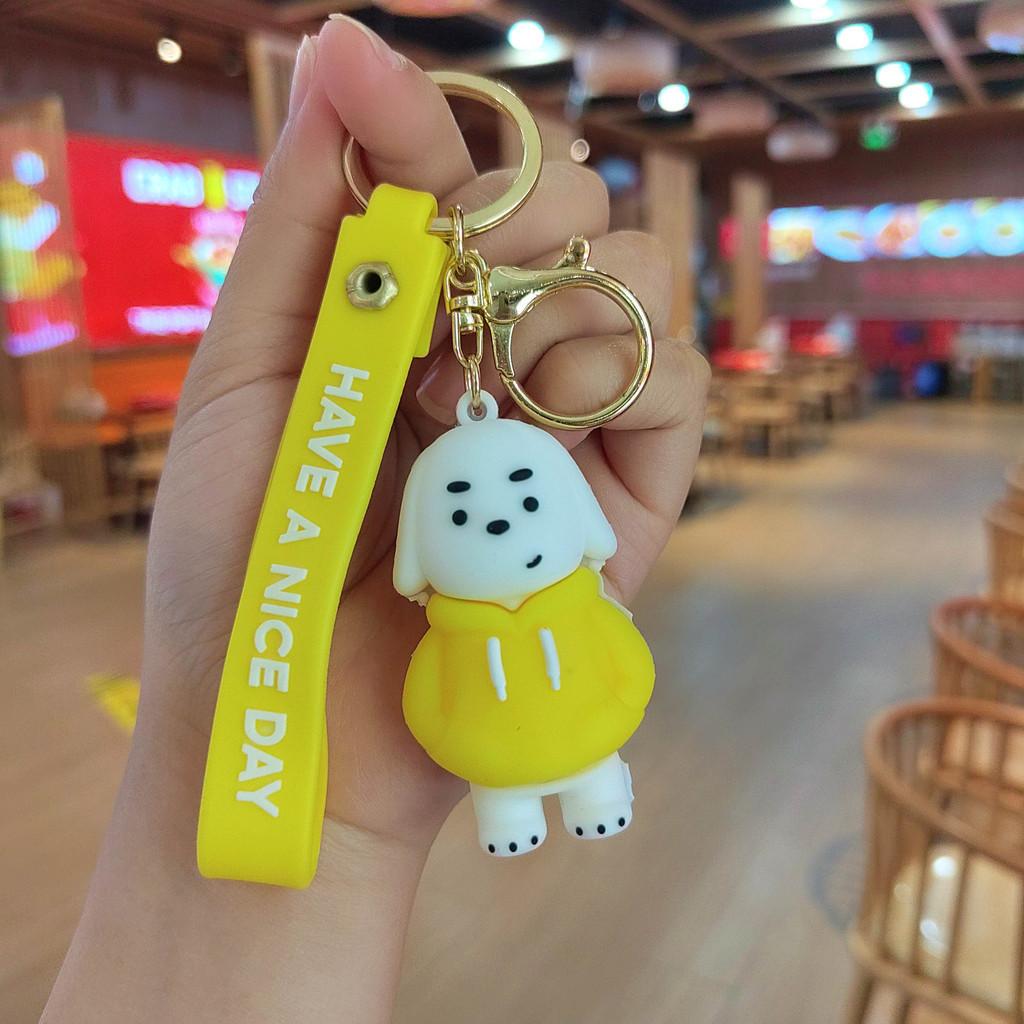 Adorable Hoodie Droopy-eared Dog Keychain Cute Car Key Ring Charming School Bag Accessory Wholesome Gift For Kids Friends
