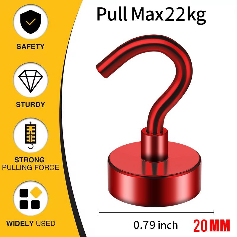 6pcs Magnetic Hooks, 50Lbs(22kg) Strong Heavy Duty Cruise Magnet S-Hooks for Hanging, Cabins, Kitchen, Garage, Workplace nt.