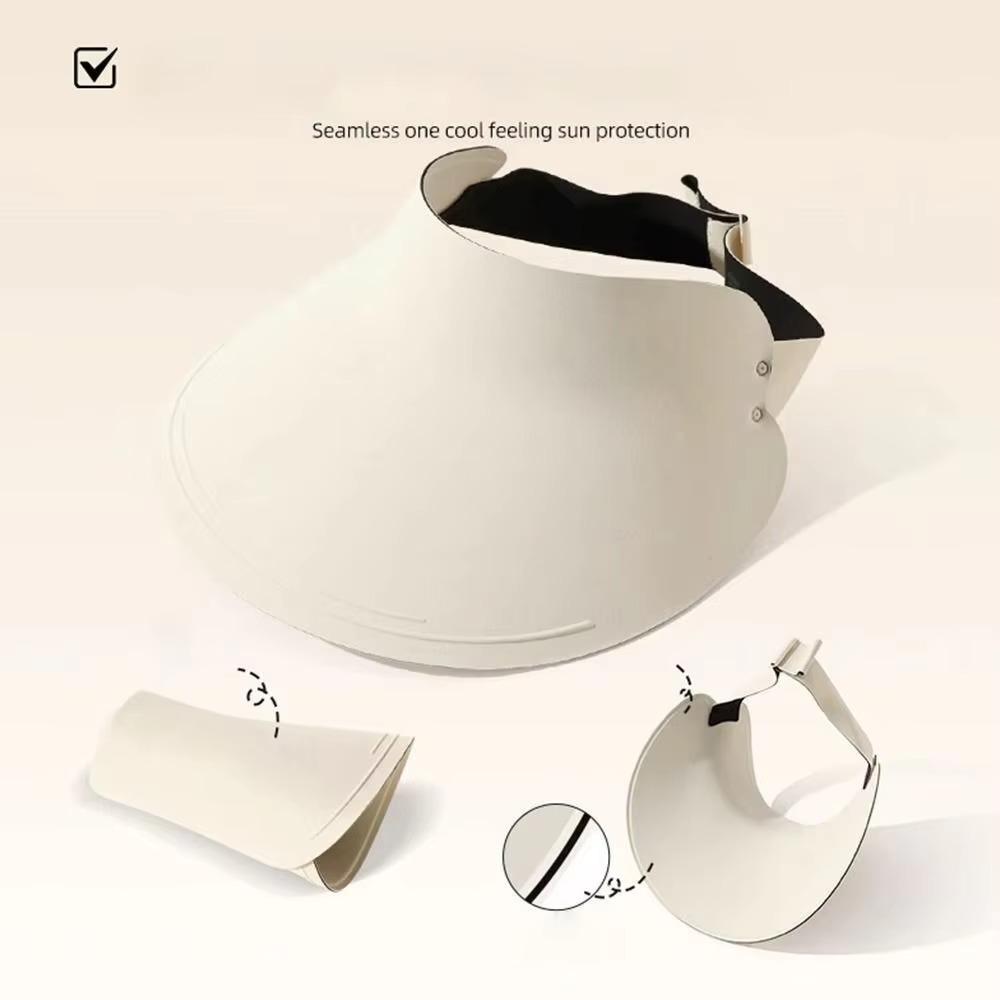 Breathable Seamless Visor Cap Large Brim Beach Cap Sun Protection Sunscreen Empty Top Cap  Summer