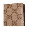Gucci Gold Foil Stamped Logo Inside GG Coated Canvas Passport Bag for Women Sand and Dark Brown