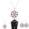 European Style Snowflake Necklace Set With Rhinestone Earrings For Christmas Gift Giving