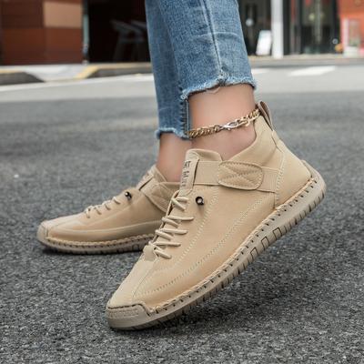 Handgestikte damesschoenen runderspier zachte zool moeder schoenen herfst en winter platte zool enkele schoenen casual schoenen