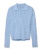 LEFTSEOUL Screw Collar Knit [Sky]