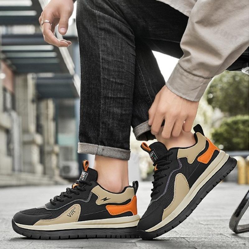 Fashion 2025 Spring Men's Low Top Thick Sole Casual Shoes Mesh Breathable Fashion Trend Sports Shoes Comfortable Lace-up Chunky sneakers