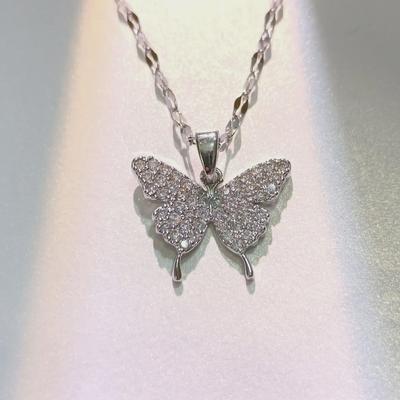 Internet Celebrity Diamond Titanium Steel Necklace: Luxurious, Non-Fading, Elegant Design for Women