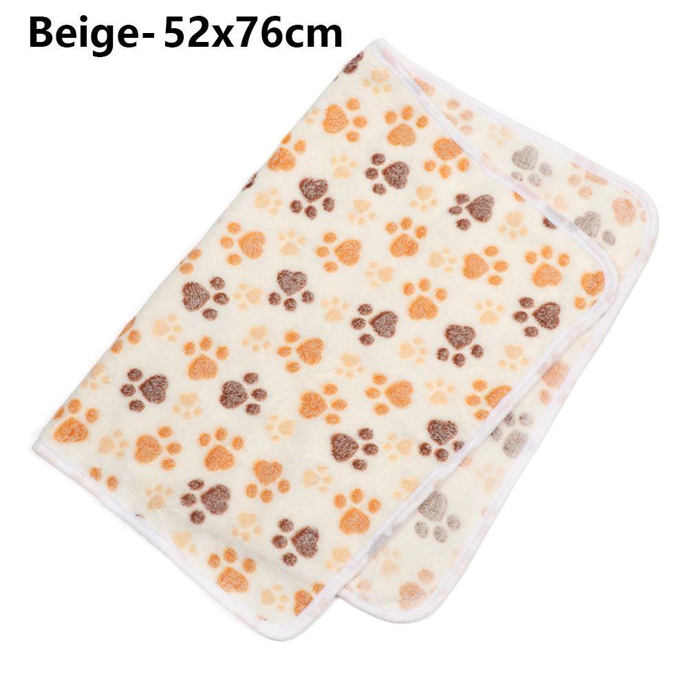 Soft Comfortable Sleeping Dog Paw Pattern Cat Pet Blanket Mat Kennel Dog Cushion Mat