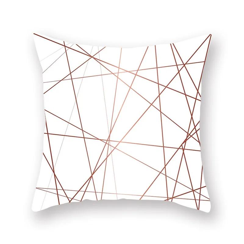45X45CM Pink Shiny Polka Dot Alphabet Geometric Simple Pillow Cover Bed Sofa Car Office Seat Cushion  Home Decoration